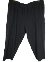 Woman Within Black Pull On Textured Cotton Gauze Pants -Pockets- Plus 28... - $24.99