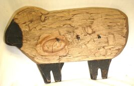 Primitive Wooden Sheep Wall Art Hat Hanger - $49.50