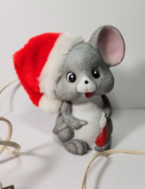 Christmas Night Light Santa Mouse Santa Hat Ceramic Light Nursery Baby 6.5&quot; - $17.75