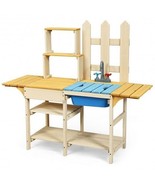Kid&#39;s Outdoor Wooden Pretend Cook Kitchen Playset Toy - Color: Natural - $158.70 CAD