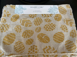 Shabby Chic set of 4 gold Easter Egg placemats NEW Rachel Ashwell 13 X 19” - £22.51 GBP