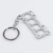 Engine Head Gasket Key Ring Metal Pendant silver - £7.01 GBP