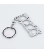 Engine Head Gasket Key Ring Metal Pendant silver - $12.20 CAD
