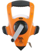 100 Ft. Open Reel Steel Tape Measure Speed Rewind Feet And Inches - £86.53 GBP