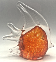 Vintage Glass Orange Fish Paper Weight U258/26 - £31.85 GBP