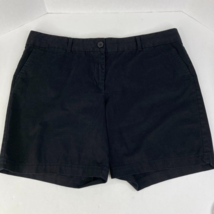 Ann Taylor Loft Womens Chino Shorts Size 16 Black Wide Waist Band Flat F... - £10.09 GBP
