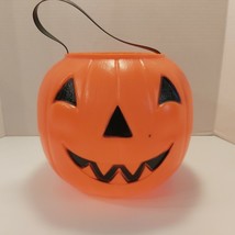 Vtg 1980 Blowmold Plastic Pumpkin Jack-o-Lantern Candy Bucket Carolina... - £13.70 GBP