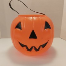 Vtg 1980 Blowmold Plastic Pumpkin Jack-o-Lantern Candy Bucket Carolina... - £13.09 GBP