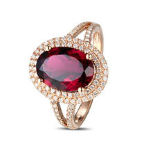 1.00 Ct Oval Cut Red Garnet Wedding Engagement Ring 14k Yellow Gold Finish 925 - £76.34 GBP