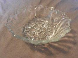 Frosted Glass Fruit Bowl Master Berry from Indiana Glass Wild Rose Patte... - $60.00