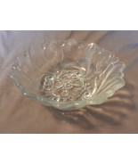 Frosted Glass Fruit Bowl Master Berry from Indiana Glass Wild Rose Patte... - £47.25 GBP