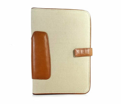 VTG TAVECCHI Leather Canvas Travel Portfolio Companion Mens Card Wallet Clutch - £66.05 GBP
