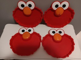 4 Sesame Street Shaped Elmo Face Plastic Plates  Whirley Drinkworks - £7.89 GBP