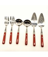 Lifetime Red Thailand Stainless Steel Serving Pieces Fork &amp;Spoon Only (2Ea) - £6.95 GBP