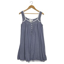 Eileen West Nightgown Womens Small Blue White Chemise Cotton Striped Cot... - $34.64