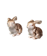 VTG Set Of 2 Realistic Rabbit Figurine Japan TM Marked Bone China OG Tags - £18.52 GBP