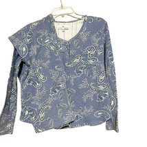 Karen Neuburger Pajama Set Petite Small Blue Paisley Floral 2 Piece Cott... - $17.70
