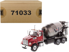 Western Star 4700 SF Concrete Mixer Truck Metallic Red with Gray Body 1/50 Dieca - £76.89 GBP