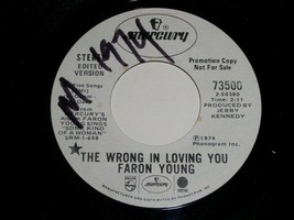 Faron Young The Wrong In Loving You Almost Dawn In Denver 45 Rpm Record Promo - £12.98 GBP