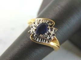 Womens Vintage Estate 14k Gold Sapphire Ring 2.9g E2102 - £281.89 GBP