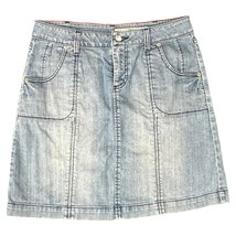 Vintage DKNY Blue Light Wash Mini Jean Denim Skirt Size 28 Y2K Bratz Emb... - $418.95 MXN