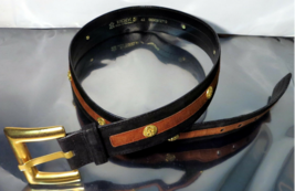 Vintage ESCADA Suede Leather Gold Hardware Luxury Fashion Belt - Size 42 - £63.71 GBP