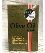 BLACK &amp; WHITE OLIVE OIL SOAP WITH VITAMIN E 6 OZ - £3.61 GBP