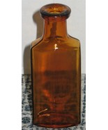 Vtg Rectangular Amber Brown Glass Bottle Apothecary Prop Vase Barn Dig D... - €9,41 EUR