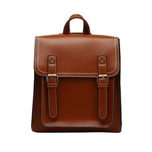 Vintage Backpack Female Pu Leather Bag Women Backpack Fashion School Bag for Gir - £39.75 GBP