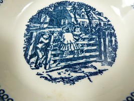 Royal China Currier &amp; Ives Blue Transferware Berry Bowl 5 5/8&quot;  Children... - £15.79 GBP