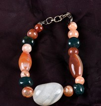 satyaloka + agnitite crystal+ white sulemani center beads bracelet  #6069 - £20.57 GBP