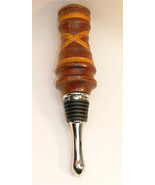 New Hand Crafted Oak &amp; Mahogany Wood Bottle Stopper Great Gift  Wine OOAK - £14.94 GBP