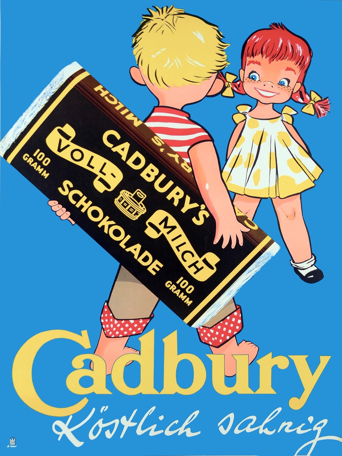 4031.Chocolate ad.Girl flirting with boy.POSTER.Home School art ...