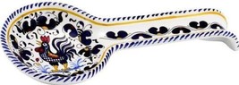 Spoon Rest Flatware Deruta Majolica Orvieto Rooster Blue Ceramic Dishwasher - £93.96 GBP