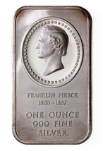 Franklin Pierce By MADISON Mint 1 oz. Silver Art Bar - $85.75