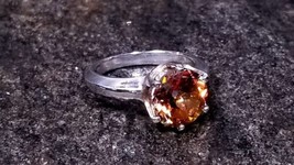 Anastasia Topaz 8mm Round 925 Sterling Silver Ring  Sz 7 - £111.95 GBP