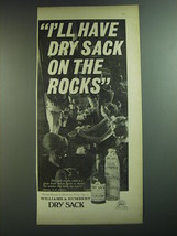 1969 Williams &amp; Humbert Dry Sack Sherry Ad - I&#39;ll have Dry Sack on the rocks - $18.49