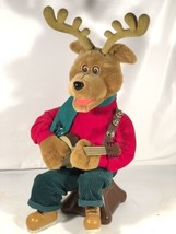 Vintage Telco Creazioni Reggie Il a Dondolo Renna Animate Cantando Display - £92.54 GBP