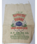 Supreme Award Lawn Grass Seed Bag AF Amling Maywood Illinois Red Green Blue - $15.15