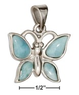 Sterling Silver Larimar Butterfly Pendant - $71.99