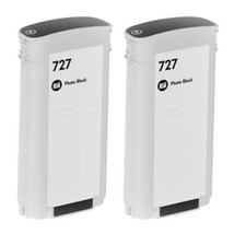 2x Compatible HP Designjet T1500 Photo Black Ink Cartridge For B3P23A 727 130ml - £70.57 GBP