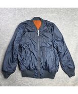 Alpha Industries Reversible Sherpa Bomber Jacket Men's Small Navy Blue Orange - $94.04