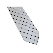 Men's Stacy Adams Tie and Hankie Set Woven Silky Satin #SAT124 White Polka Dot image 3