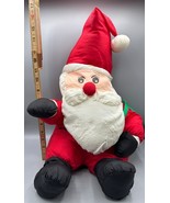 Vtg International Silver Co Nylon Parachute Santa Plush Decor Christmas - $163.28 MXN