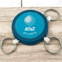 Vtg AT&amp;T Atlanta Advertising Key Rings Blue Fob Remove 3 Rings 1-3/4” - $21.87