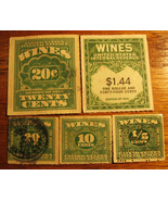 Assortment of wine stamps from 1916, 1934 and 1941 - $9.95