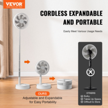 VEVOR 8 Inch Foldable Oscillating Standing Fan with Remote Control, 4 Sp... - £44.25 GBP