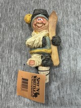 Vintage Spit N Whittle Bottle Buttermilk Bob Wine Cork Ski Skier Carved ... - $24.74