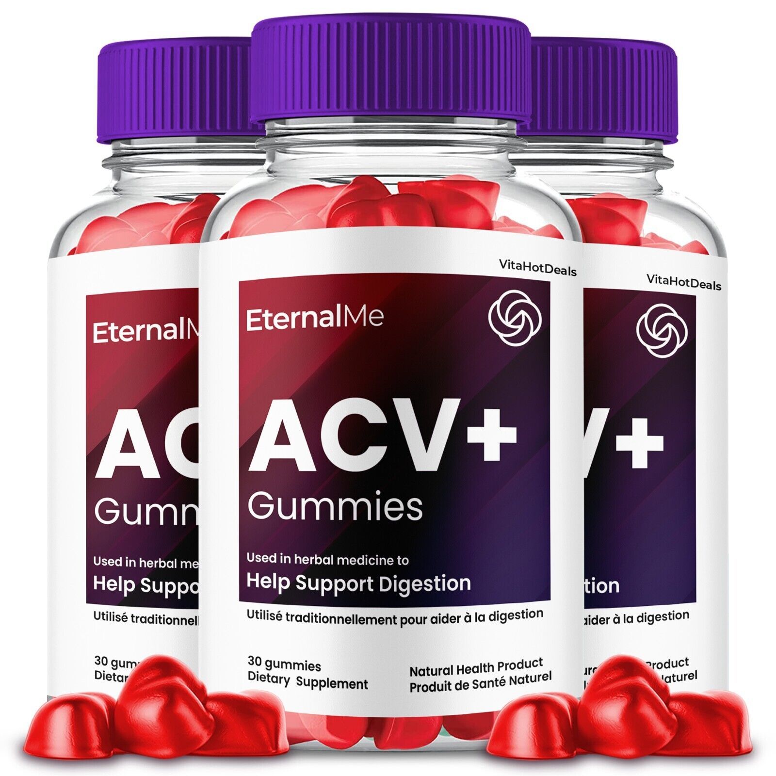 3 Pack EternalMe ACV Gummies Apple Cider Vinegar Max Strength Gummies