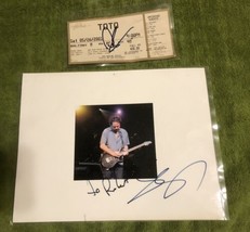 Steve Lukather Toto Guitarist Autograph photo &amp; ticket Laminated - £47.47 GBP